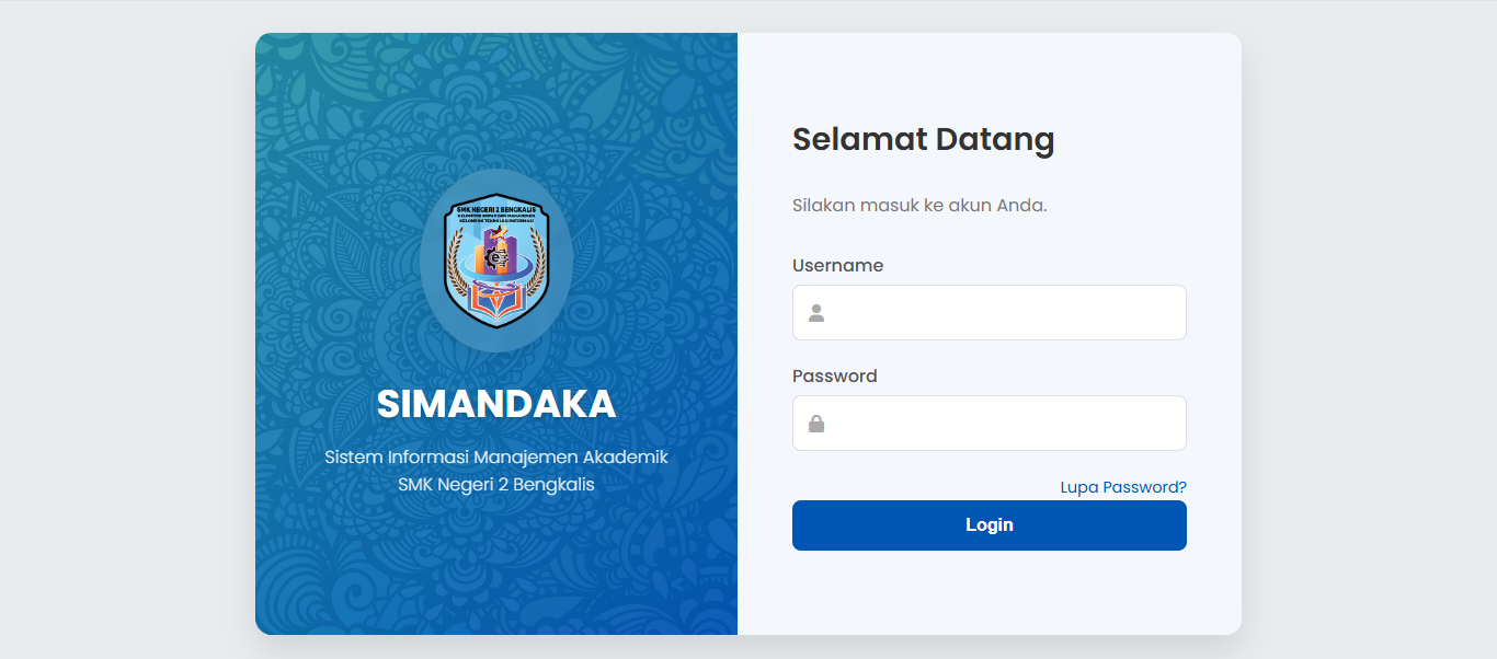 Screenshot Aplikasi Administrasi SMKN 2