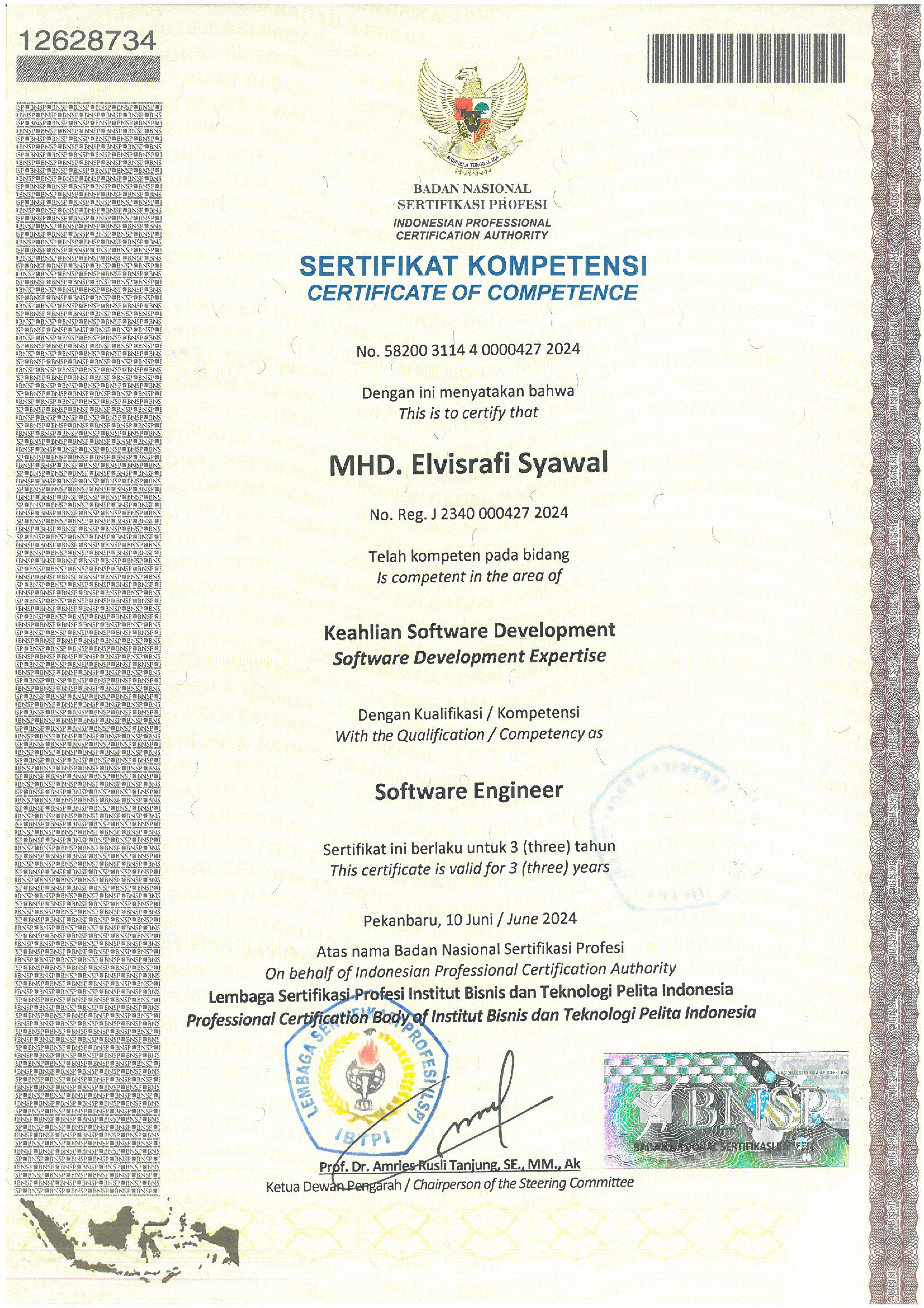 Sertifikat BNSP Software Engineer